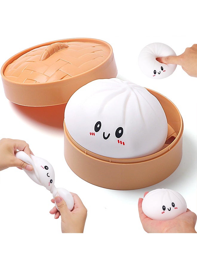 Squishy Dumpling Stress Balls for Adults Kids, Dumpling Squishy Fidget Sensory Toy, Stretchy Squeeze Dough Ball Stress Relief Toy for ADHD - Image 1