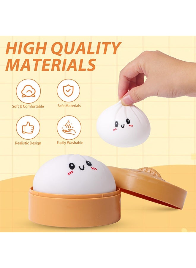 Squishy Dumpling Stress Balls for Adults Kids, Dumpling Squishy Fidget Sensory Toy, Stretchy Squeeze Dough Ball Stress Relief Toy for ADHD - Image 5