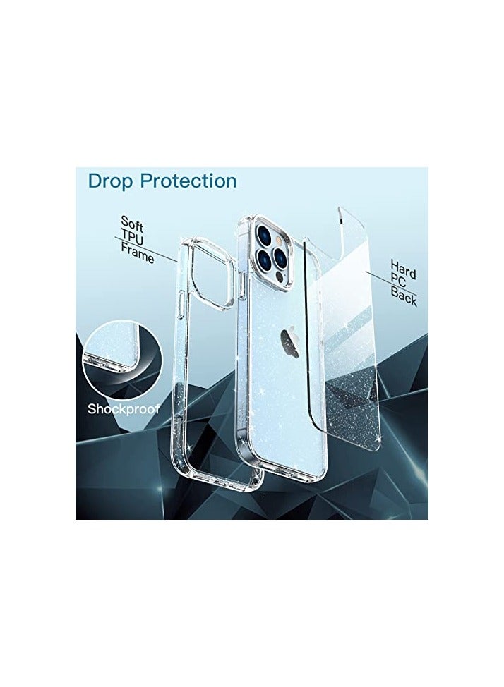 JETech Glitter Case for iPhone 13 Pro 6.1-Inch, Bling Sparkle Shockproof Phone Bumper Cover, Cute Sparkly for Women and Girls (Clear) - Image 2