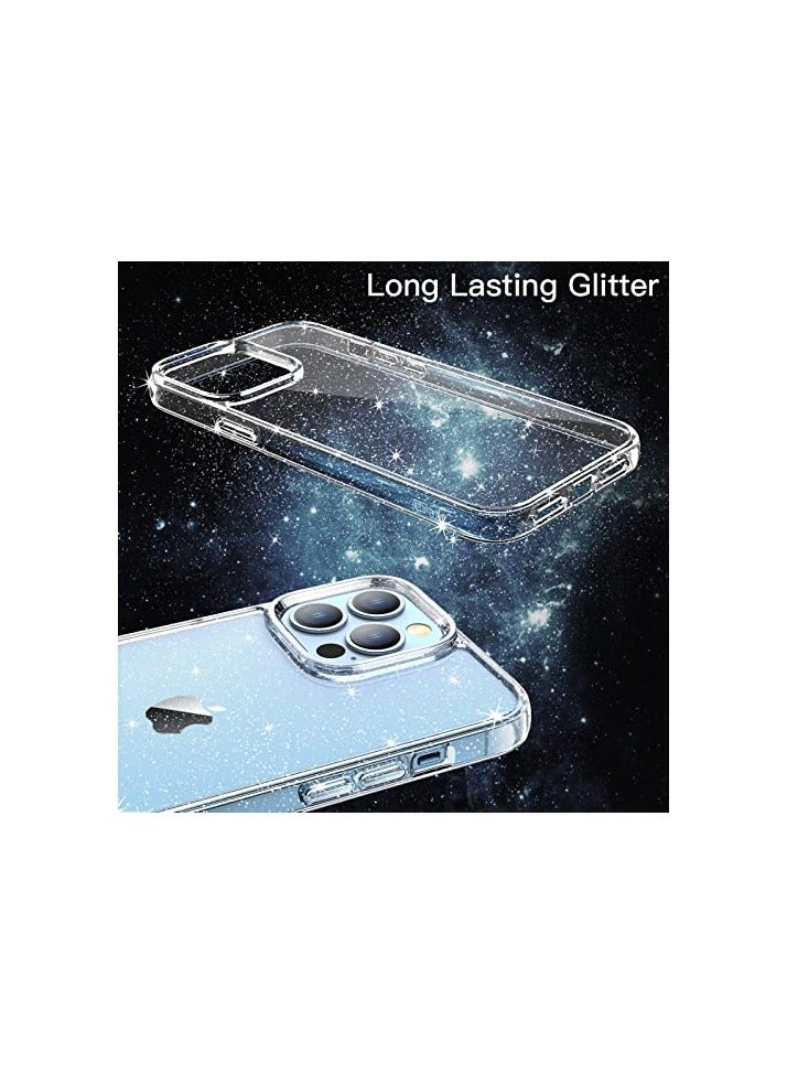 JETech Glitter Case for iPhone 13 Pro 6.1-Inch, Bling Sparkle Shockproof Phone Bumper Cover, Cute Sparkly for Women and Girls (Clear) - Image 4