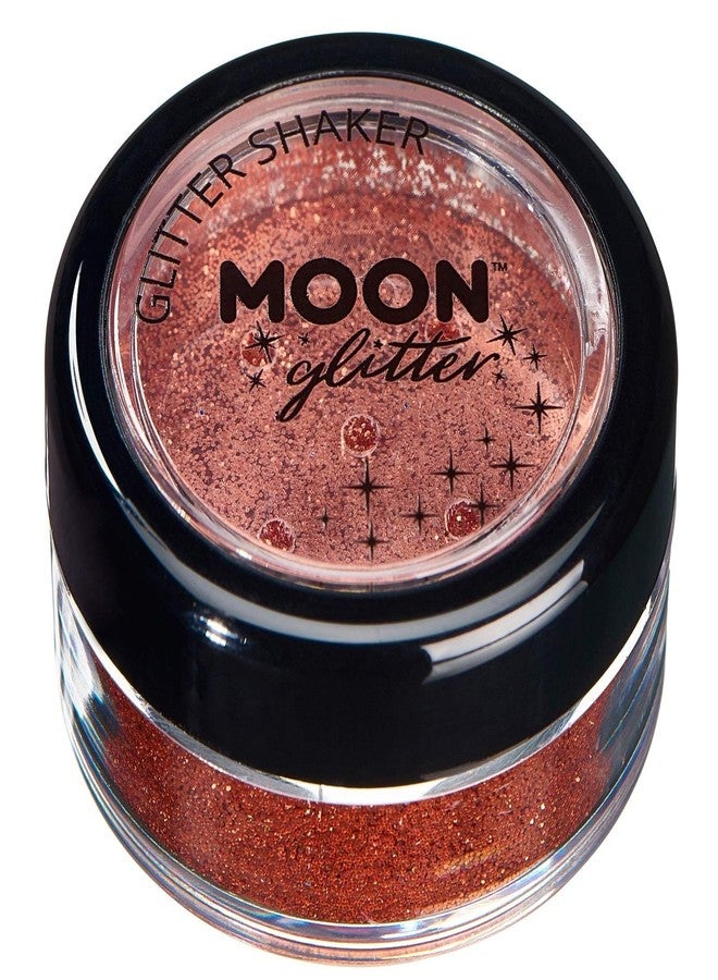 Moon Glitter Fine Glitter Shakers 100% Cosmetic Glitter for Face, Body, Nails, Hair and Lips - 0.17oz - Copper Bronze - Image 1