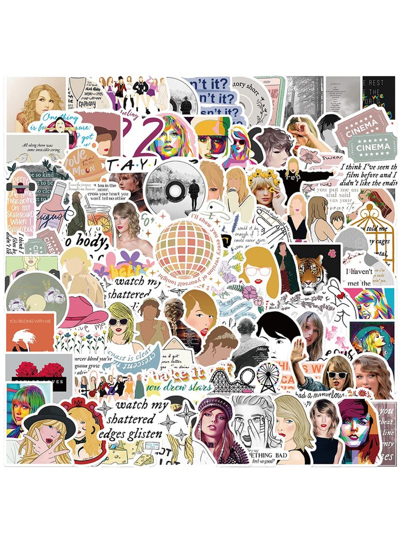 SOLARAE Taylor Swift Vinyl Stickers Set - 100 Folklore & Evermore Designs for Laptops, Hydro Flasks, Skateboards, Travel Cases, and More! Perfect for Fans and Personalization. - Image 1