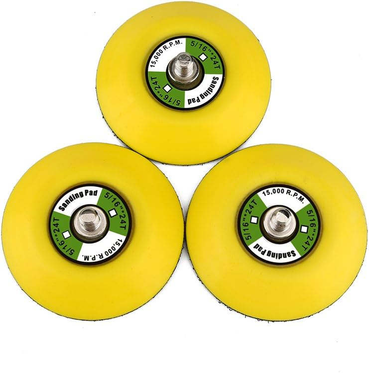 Ouya 3PCS 3" Hook and Loop Backing Pads 5/16"-24 Threads Polishing Buffing Plate for Dual Action Car Polisher - Image 1