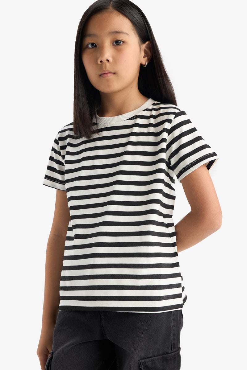 DeFacto Green Girl Girl Relax Fit Crew Neck 3 Piece Short Sleeve T-Shirt Casual - Image 2