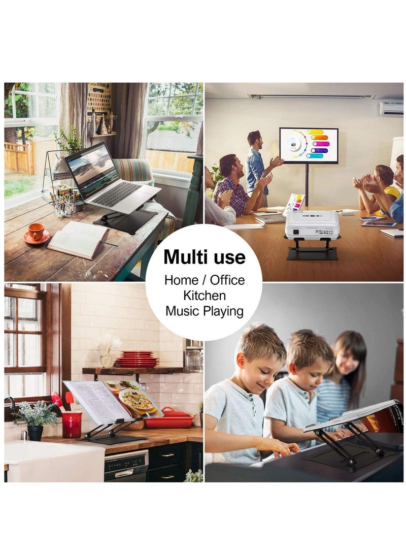 كاست ويف حامل كمبيوتر محمول قابل للتعديل ، حامل كمبيوتر محمول محمول حامل Rriser وحامل متعدد الزوايا مع فتحة تهوية للحرارة لرفع مناسب لحامل الكمبيوتر المحمول - Image 5