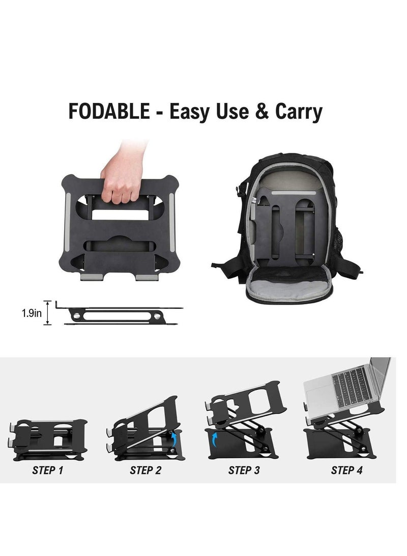 كاست ويف حامل كمبيوتر محمول قابل للتعديل ، حامل كمبيوتر محمول محمول حامل Rriser وحامل متعدد الزوايا مع فتحة تهوية للحرارة لرفع مناسب لحامل الكمبيوتر المحمول - Image 4