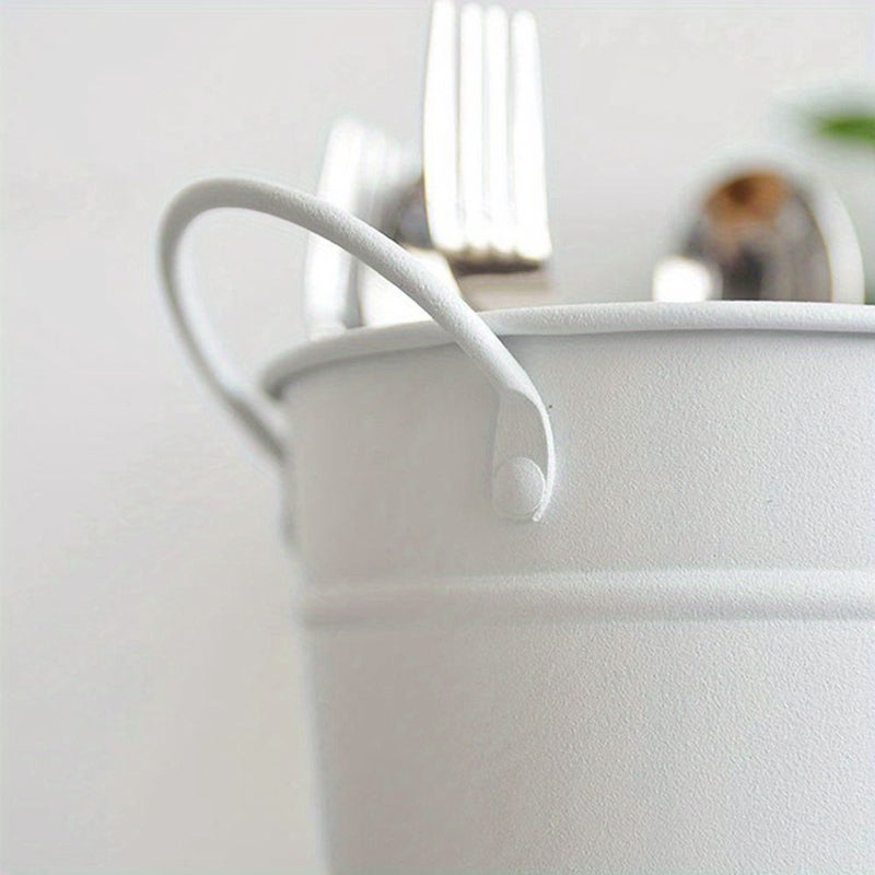 White Kitchen Cutlery Organizer Knife Stand Storage Holder Spoon Fork Chopstick Separator Cooking Tool Bucket - Image 3
