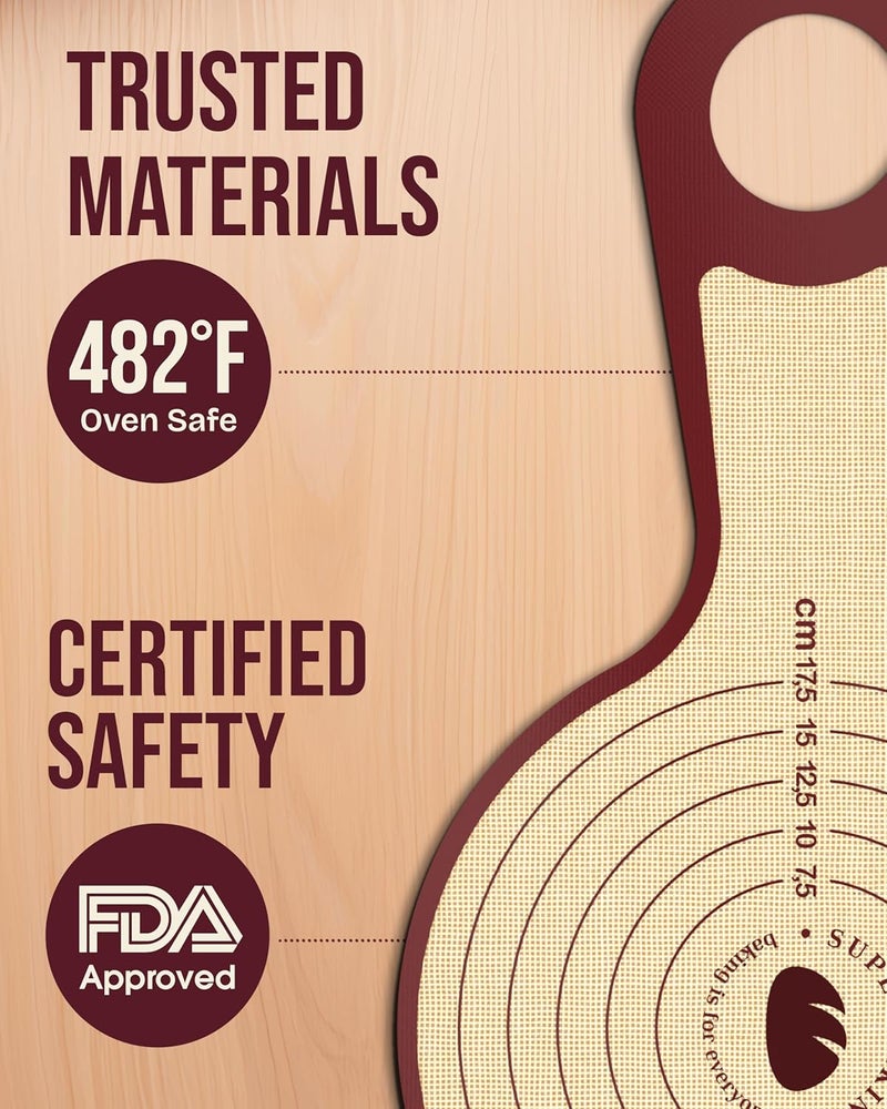 Superbaking Pro Silicone Bread Sling 2 Pcs - 9in Round & Oval 482F Heat Resistant Dough Lifter, Non-Stick Dutch Oven Liners, Long Handles, Reusable Sourdough Bread Baking Supplies, Sourdough Gifts - Image 2