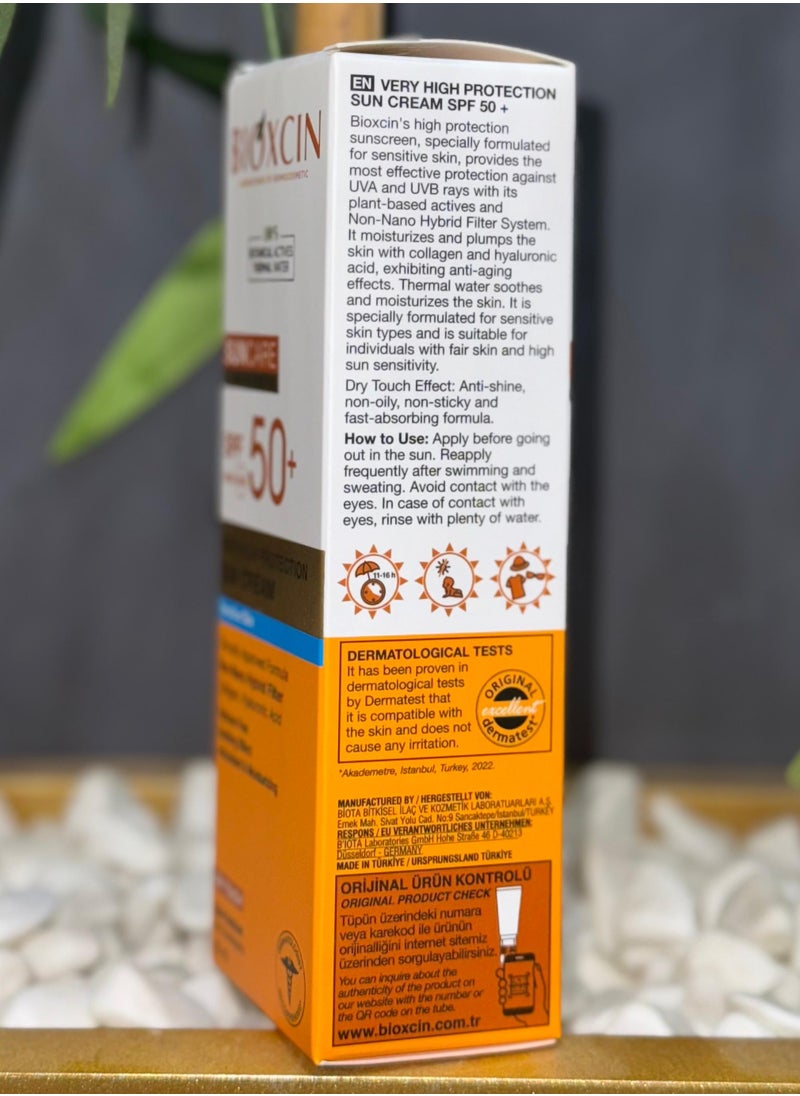 BIOXCIN - Bioxcin Suncare Sunscreen Cream for Sensitive Skin Spf 50+ 50 ml - Image 1