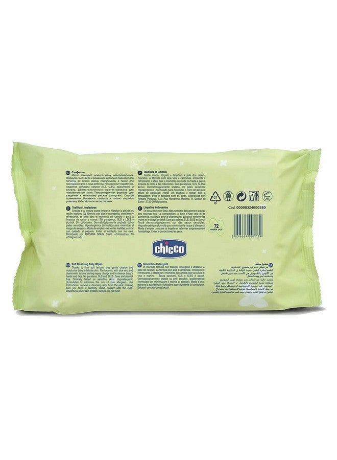 Chicco Baby Moments Soft Cleansing Baby Wipes, Ideal For Nappy, Face And Hand, Dermatologically Tested, Paraben Free, Sticker Pack (72 Sheets)  - Image 2