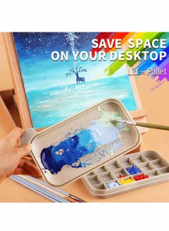 Excefore Multi-Use 3 in 1 Paint Brush Basin with Brushes Holder Washer Trays, Palette Box for Gouache Watercolor Acrylic Oil Painting Pen  - Image 5