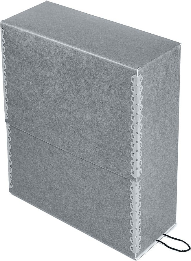 لينيكو صندوق تخزين مستندات أرشيفية من لاينكو بحافة معدنية، مصنوع من ورق مقوى رمادي خالٍ من الأحماض، لتنظيم وتخزين الملفات والمطبوعات والصور، بحجم الرسائل 12.5 بوصة × 10.5 بوصة × 5 بوصات عرضًا - Image 2