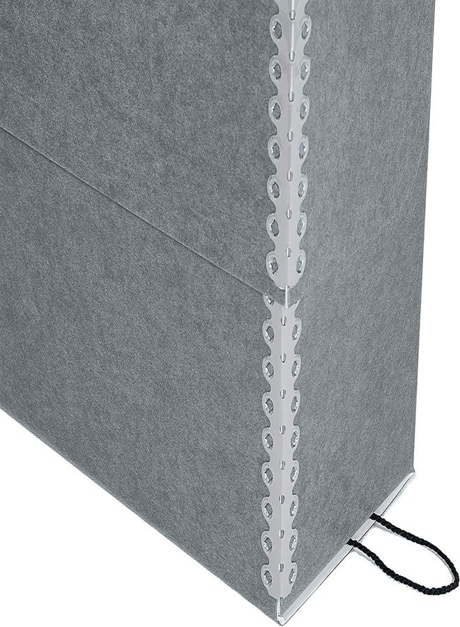 لينيكو صندوق تخزين مستندات أرشيفية من لاينكو بحافة معدنية، مصنوع من ورق مقوى رمادي خالٍ من الأحماض، لتنظيم وتخزين الملفات والمطبوعات والصور، بحجم الرسائل 12.5 بوصة × 10.5 بوصة × 5 بوصات عرضًا - Image 4