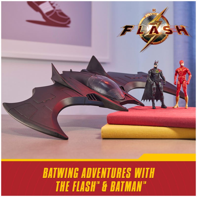 DC Comics, The Flash Ultimate Batwing Set The Flash and Batman Action Figures, 4-inch Playset Kids Toys for Boys and Girls 3 and Up - Image 3