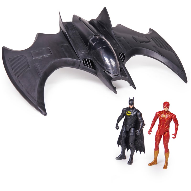 DC Comics, The Flash Ultimate Batwing Set The Flash and Batman Action Figures, 4-inch Playset Kids Toys for Boys and Girls 3 and Up - Image 1