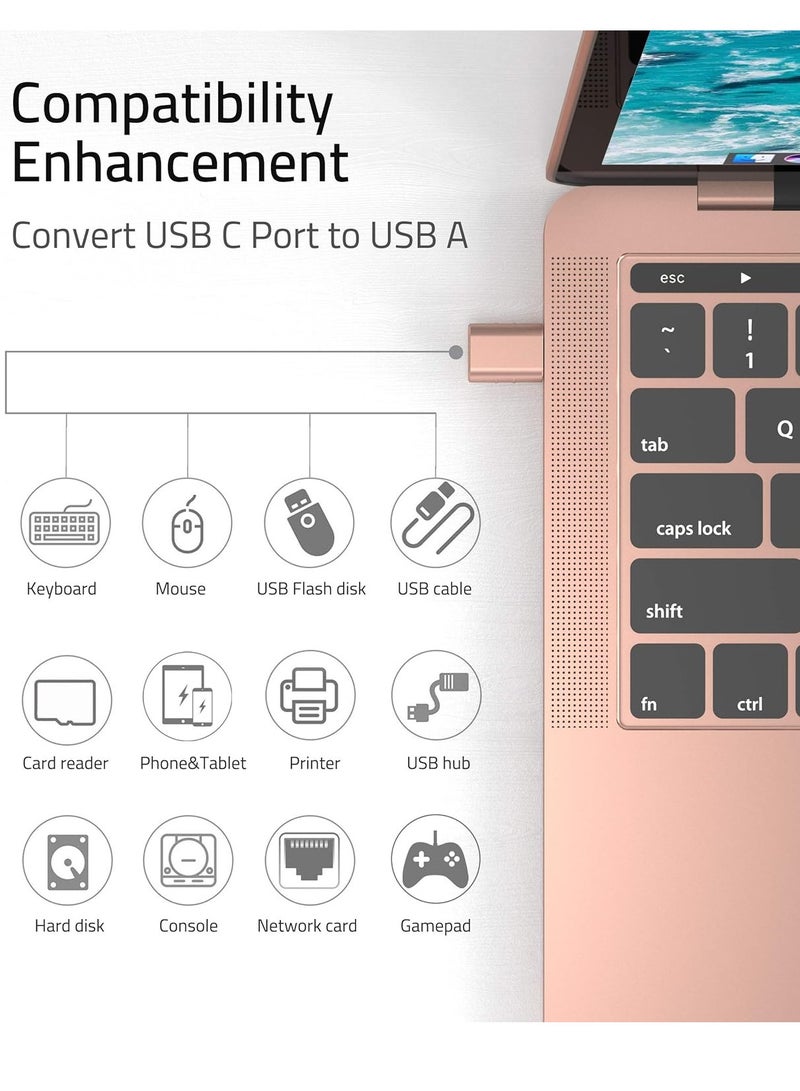 ميكسد محول USB C إلى USB (عبوة من قطعتين)، محول USB-C ذكر إلى USB 3.0 أنثى متوافق مع iPhone 16 Pro Max وMacBook Pro Air 2023 وiPad Mini Pro وSurface Pro وأجهزة أخرى من النوع C أو Thunderbolt 4/3 - Image 2