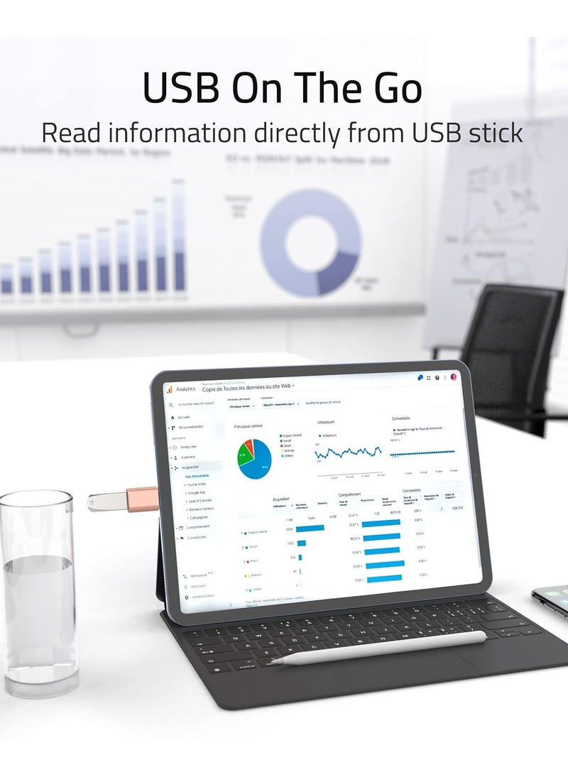 ميكسد محول USB C إلى USB (عبوة من قطعتين)، محول USB-C ذكر إلى USB 3.0 أنثى متوافق مع iPhone 16 Pro Max وMacBook Pro Air 2023 وiPad Mini Pro وSurface Pro وأجهزة أخرى من النوع C أو Thunderbolt 4/3 - Image 4