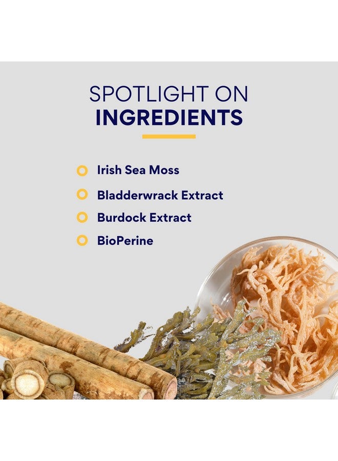 Research Verified Irish Sea Moss - Bladderwrack, Burdock, BioPerine - Rich in Prebiotics - Boost Immunity, Aid Digestion - 60 Capsules - Vegan - Made in The USA - Image 5