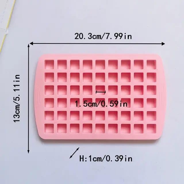 Skytail Skytail 54 Cavitiy Silicone Square Candy Mold for DIY Baking Chocolate Hard Candy Caramels Ganache Gummy Jelly Ice Cube Tray Sugar Cubes Bite Size Treats Desserts Brownie Mini Candle Waxmelts Soap  - Image 2
