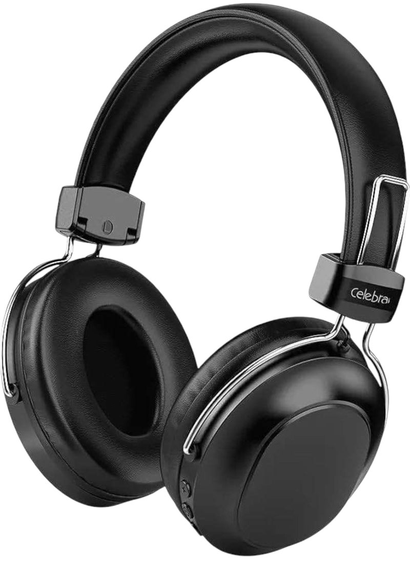 Celebrat A36 Panoramic Sound Effect Wireless Bluetooth Headphone with Deep Bass, AUX Input, TF Card ANC - Black