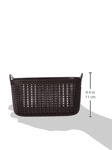 Kuber Industries Kuber Industries Unbreakable Plastic 2 Pieces Multipurpose Medium Size Flexible Storage Baskets|Fruit Vegetable Bathroom Stationary Home Basket with Handles (dark brown) -CTKTC39035 - Image 5