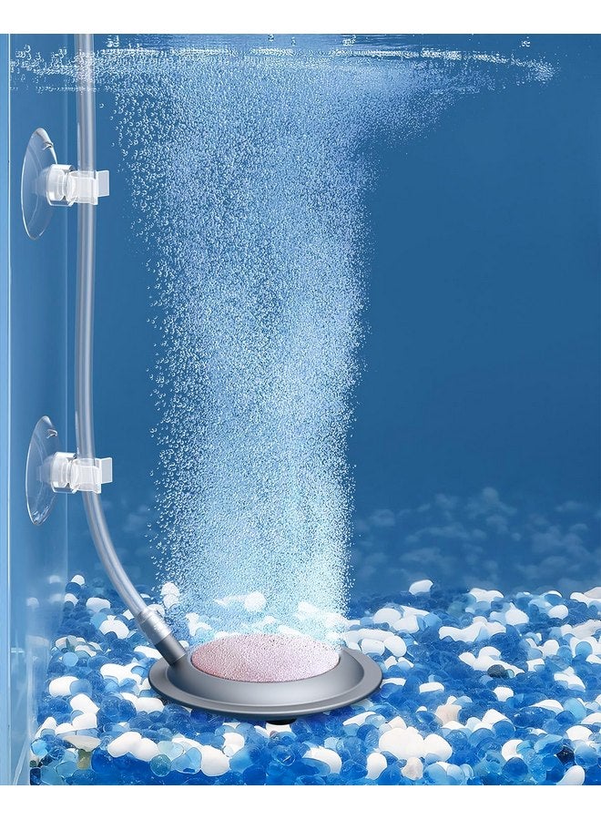 باوفلي حجر هواء قرصي لحوض السمك من Pawfly مقاس 2.7 بوصة مع أكواب شفط، حجر هواء لحوض السمك وخزانات الأسماك والدلاء (المضخة والأنابيب غير متضمنة) - Image 1