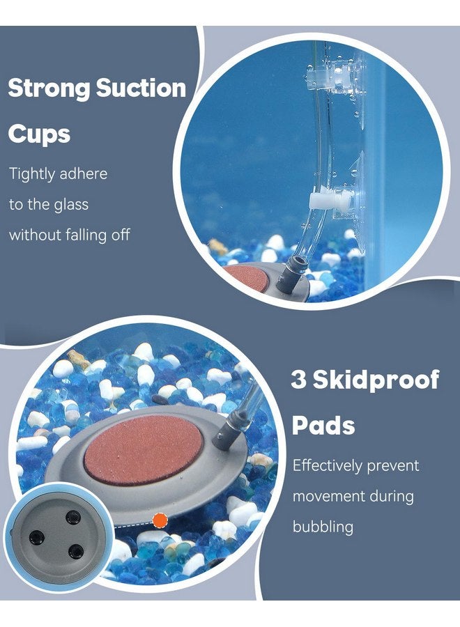باوفلي حجر هواء قرصي لحوض السمك من Pawfly مقاس 2.7 بوصة مع أكواب شفط، حجر هواء لحوض السمك وخزانات الأسماك والدلاء (المضخة والأنابيب غير متضمنة) - Image 5