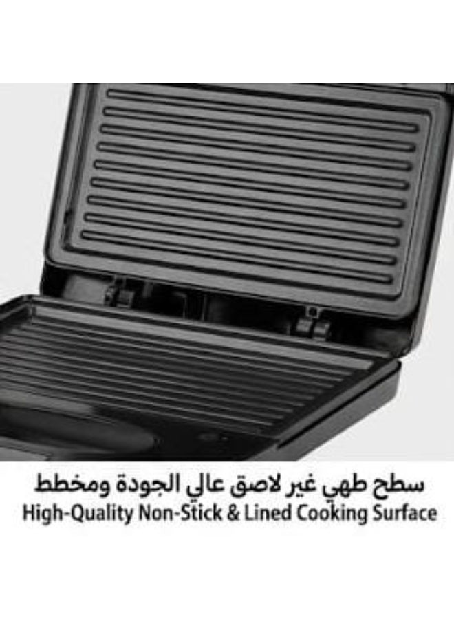 ABDO-43-89 Sandwich Grill and Panini Maker, 750W, Non-Stick Plates, Fast Heating, and LED Indicators, Black. - Image 3