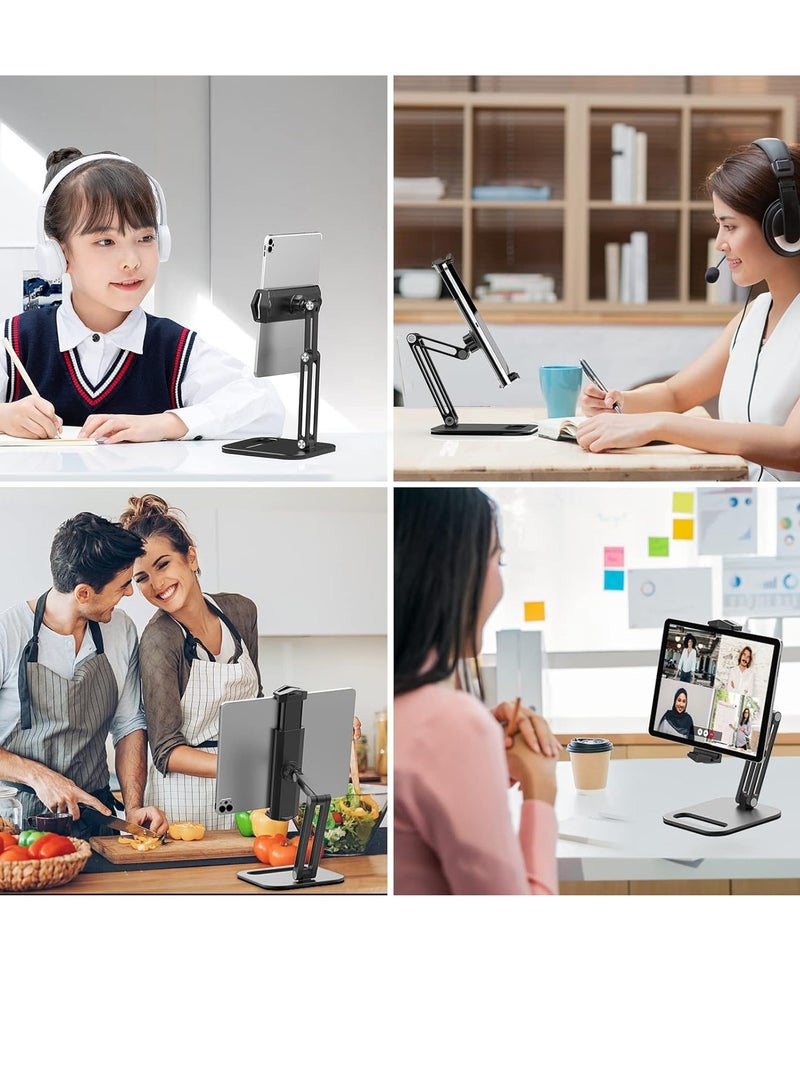 حامل تابلت قابل للطي ، حامل فييجيم P001 لسطح المكتب للموبايل مع ذراعين قابلين للتعديل، قابل للدوران 360 درجة بتصميم عالمي وبزاوية رؤية متعددة، متوافق مع ايباد وايفون وتابلت وغيرها - Image 2