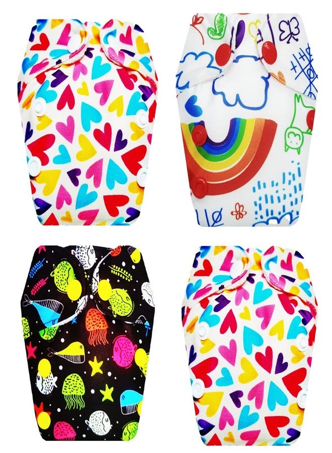 Dumbledo Premium Newborn Cloth Diaper with Integrated Insert (Pack of 4) | Dry Feel and Comfortable | Breathable | Travel Friendly | Everyday Diapering Essential | 0 - 4 Months | Unisex Baby - Image 1