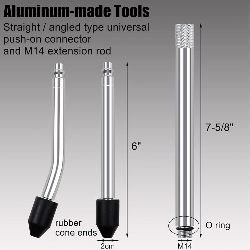 YSTOOL Cylinder Leak Down Tester Automotive Kit Gasoline Engine Compression Dual Gauge Leakdown Detector Tool Set for Pressure Check & Leakage Rate Test with Extension Rod Black - Image 4