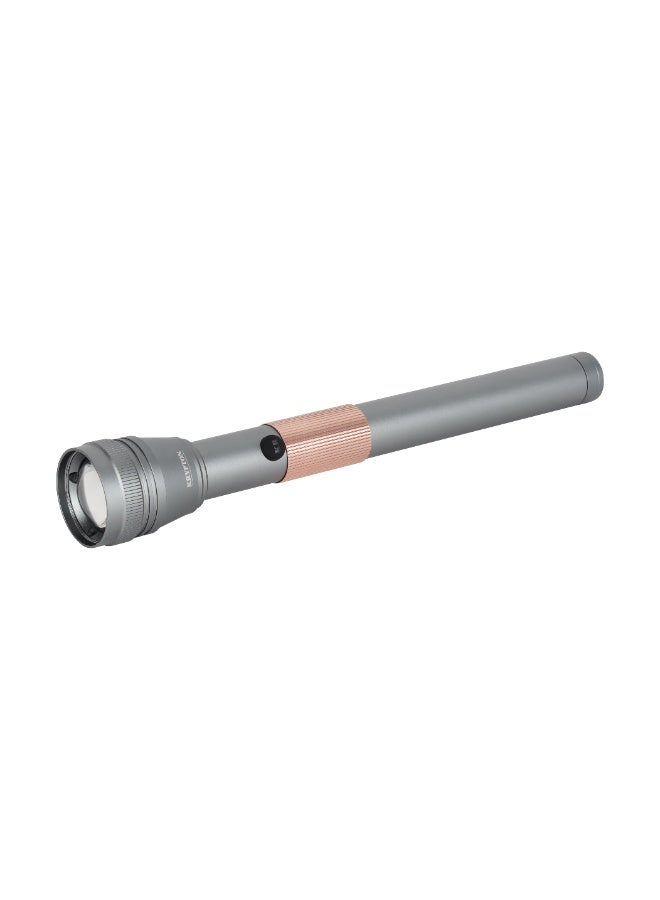 Krypton Zoomable LED Flashlight KNFL5154 – Pack of 3, 20W Laser LED, 2000m Range, Type-C Rechargeable, Aircraft Aluminum Body, Indoor & Outdoor Torch, Silver - Image 5