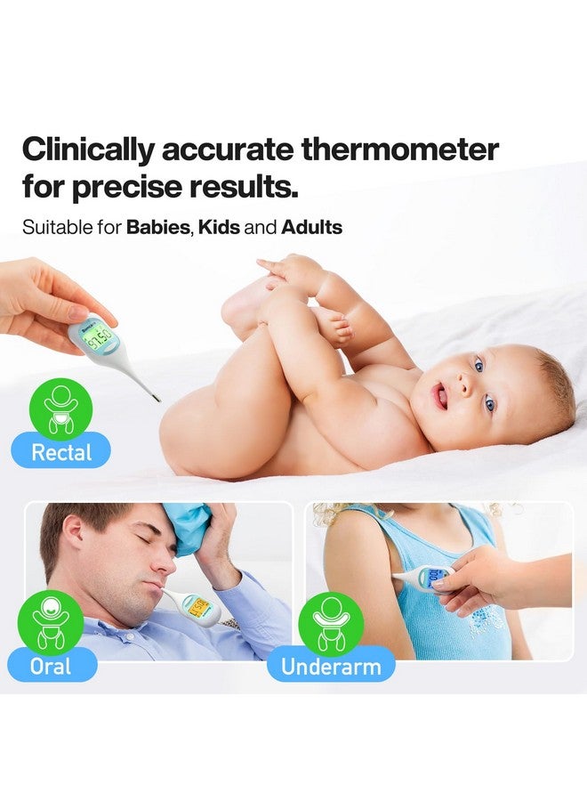 Boncare 9 Seconds Digital Basal Thermometer - Accurate Oral & Rectal Thermometer for Adults & Kids, Fever Alarm, Large Display (Blue) - Image 4
