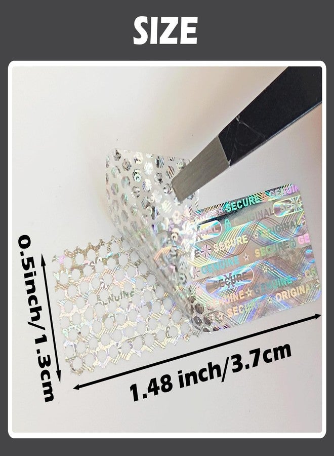 ILMBVM 300pcs Tamper Proof Hologram Stickers Genuine Warranty Void Seal Labels tamepr evident Label Honeycomb Bottom (1.48x0.52inch) - Image 4