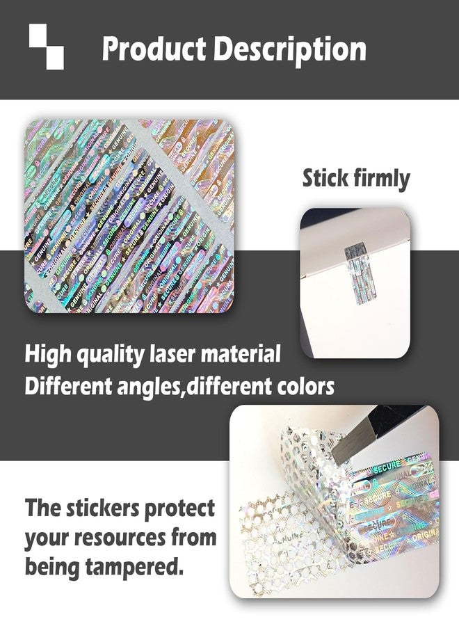 ILMBVM 300pcs Tamper Proof Hologram Stickers Genuine Warranty Void Seal Labels tamepr evident Label Honeycomb Bottom (1.48x0.52inch) - Image 2