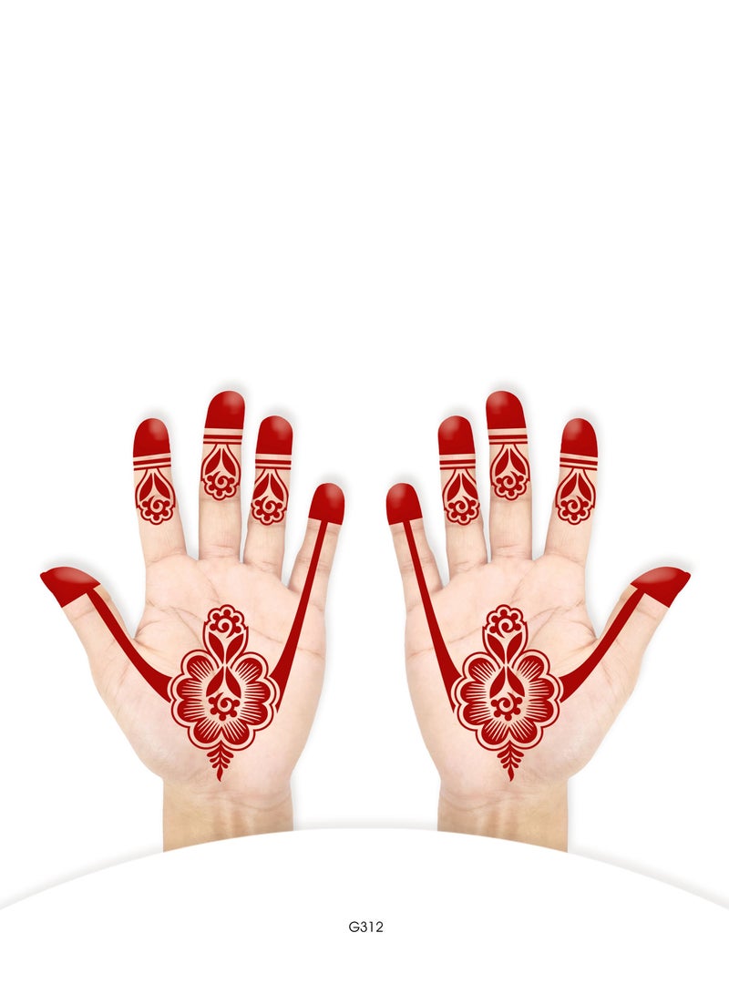 Majarat henna sticker- Arabic henna design sticker for two hands - GASSA for Adults – G312 - Image 2