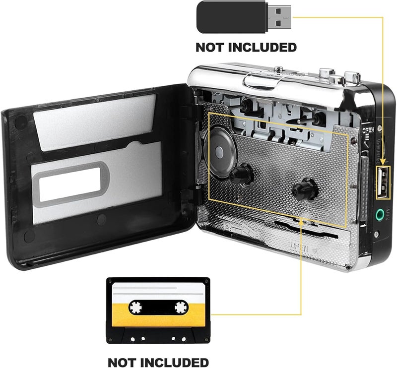 Wendry Cassette MP3 Converter, Portable Cassette Tape to MP3 Converter USB Flash Drive Audio Capture Music Player Suitable for Windows XP/Vista/7/8 - Image 4