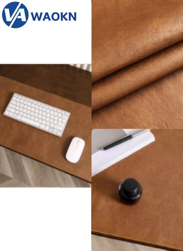 WAOKN - Large Gaming Mouse Pad L  Non-Slip Mouse Pad Large Keyboard Mouse Pad Desk Pad with Stitched Edge  Leather Surface Waterproof Layer Mouse Pad - Image 1