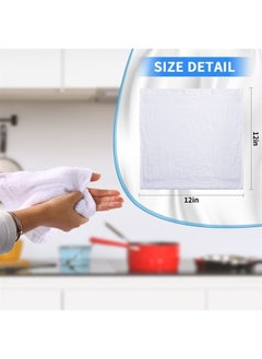 Patelai 60 Pcs Soft Face Cloths 12 x 12 Inch Cotton White Washcloths Set Absorbent Wash Cloths Cleaning Rags Multipurpose Face Towel Machine Washable Washcloths Gym Towels for Bathroom Kitchen Supplies 