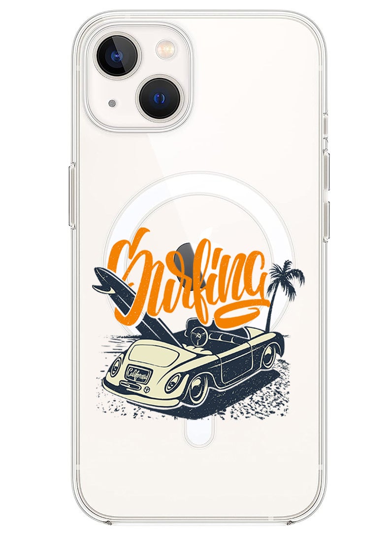 Theodor Magnetic Case for iPhone 14 Plus 6.7-inch Compatible with MagSafe Wireless Charging, Shockproof Phone Bumper Cover Surfing copy - Image 1