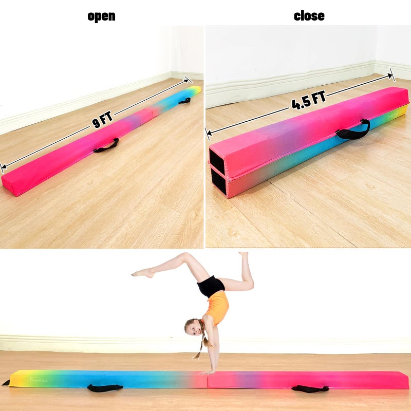 MARFULA 6 FT / 8 FT / 9 FT Folding Gymnastics Beam Foam Balance Floor Beam - Extra Firm - Suede Cover - Anti Slip Bottom with Carry Bag for Kids/Adults Home Use - Image 2