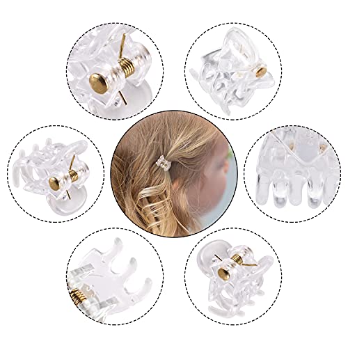 YOHAMA 36 PCS Clear Mini Hair Claw Clips Great for Design Kids Adult Hairstyles White Plastic Hair Clips Small Decoration Buns Pining Bangs Strong Grip Multifunction Clamp Clips. - Image 3
