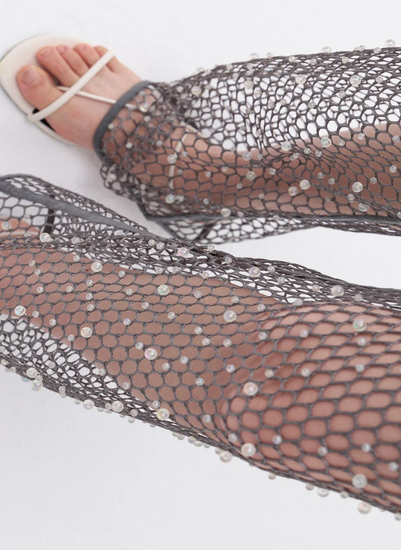 Nocturne Glitter Thread Fishnet Trousers