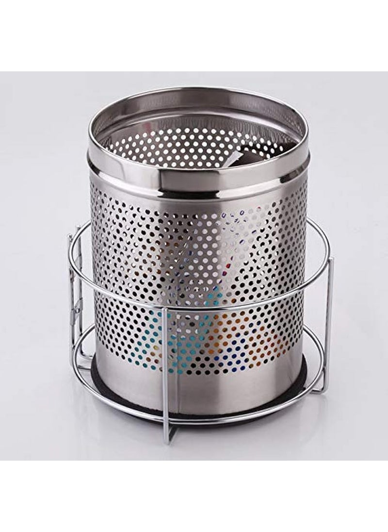 Home Lane Home Lane Stainless Steel Dustbin Holder For Kitchen Bathroom Home And Office Silver OpenTop Pack of 1  - Image 1