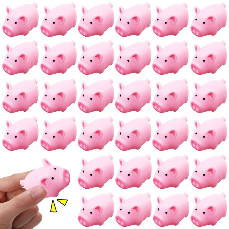 Yunsailing 100 Pcs Rubber Pig Bath Toy Bulk Mini Pig Toys Pink Piggy Bathtub Toys Float Squeak Toys for Baby Shower Halloween Christmas Party Birthday Gift, 2.25 x 1.5 x 1.5 Inches - Image 1
