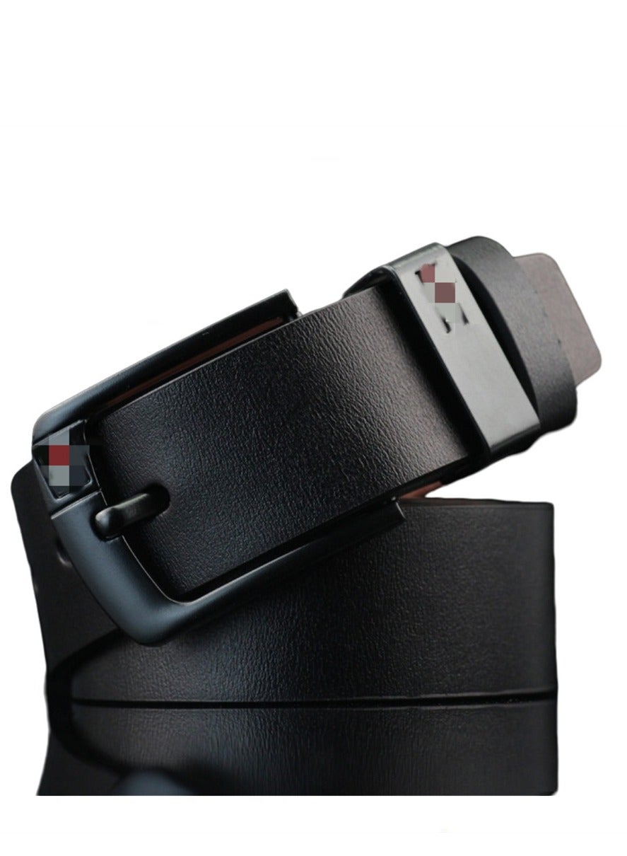 Leather Dress Belts for Men, Men's Casual Jeans Belts, Classic Work Business Dress Belt Black