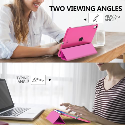 MoKo for iPad (A16) 11th Generation Case 11 Inch 2025, iPad 10th Generation Case 10.9 Inch 2022, Slim Stand Hard PC Translucent Back Shell Smart Cover, Support Touch ID, Auto Wake/Sleep,Bright Pink - Image 5
