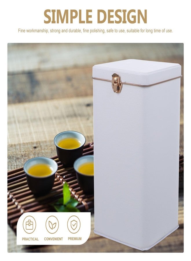 أموسفون علب معدنية للشاي والحلوى من أموسفن، علب شاي للشاي السائب، علب بسكويت بأغطية، حاويات، علب مطبخ، علب شاي، برطمانات محكمة الإغلاق، علب بسكويت، علب مربعة من الصفيح الأبيض - Image 3