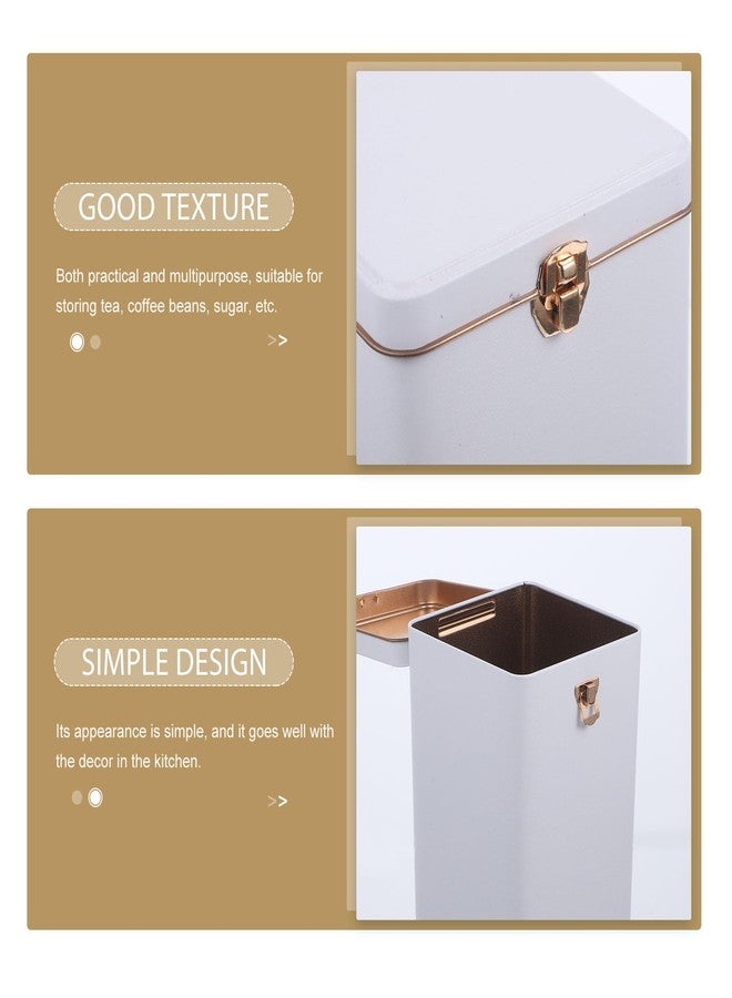 أموسفون علب معدنية للشاي والحلوى من أموسفن، علب شاي للشاي السائب، علب بسكويت بأغطية، حاويات، علب مطبخ، علب شاي، برطمانات محكمة الإغلاق، علب بسكويت، علب مربعة من الصفيح الأبيض - Image 4