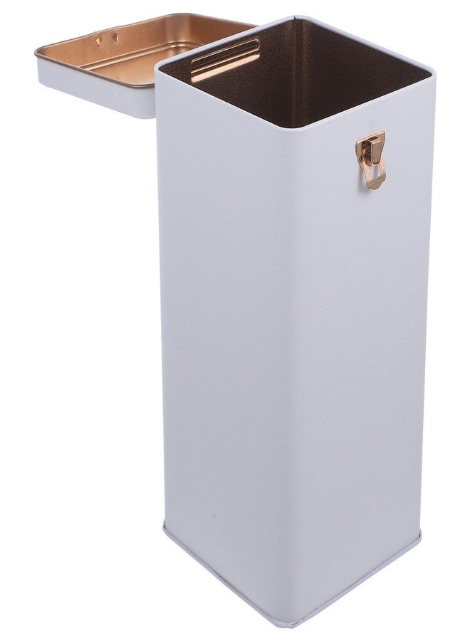 أموسفون علب معدنية للشاي والحلوى من أموسفن، علب شاي للشاي السائب، علب بسكويت بأغطية، حاويات، علب مطبخ، علب شاي، برطمانات محكمة الإغلاق، علب بسكويت، علب مربعة من الصفيح الأبيض - Image 1